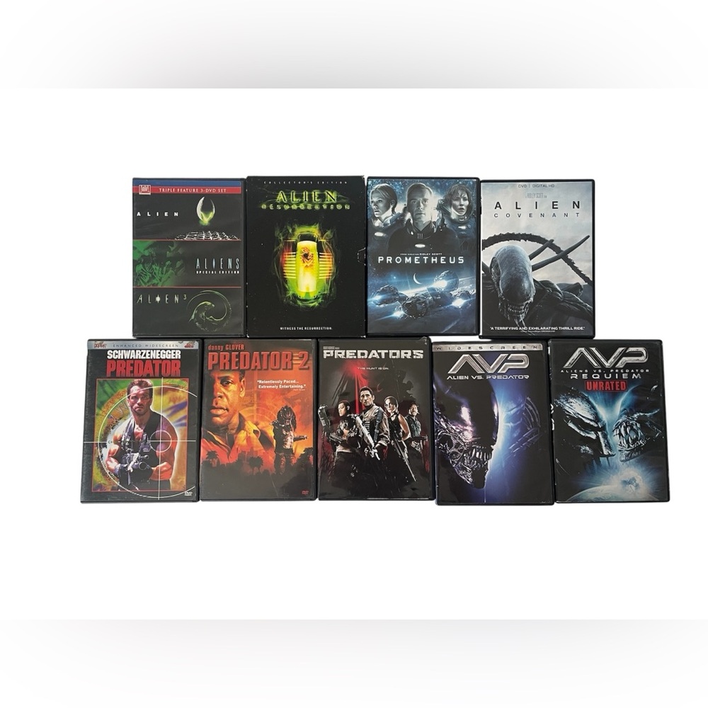 Alien & Predator 12 Movie DVD Lot - Sci‑Fi Horror Collection